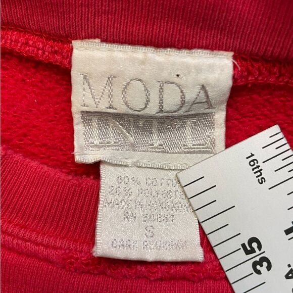 VINTAGE Heart Logo Sweatshirt Women Small Red Distressed 90s - Picture 14 of 15